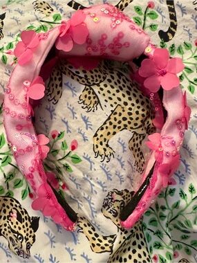 Brianna Cannon Pink Floral Appliqué Mesh
Padded Headband